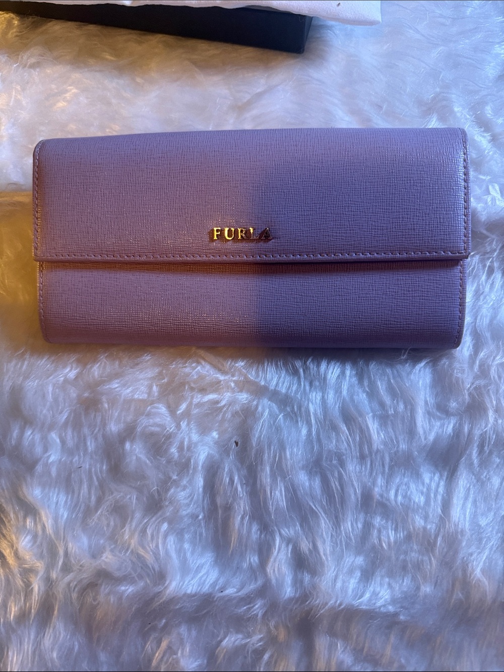 Furla Lavender Leather Flap Wallet with Logo Detail - Picture 3 of 10